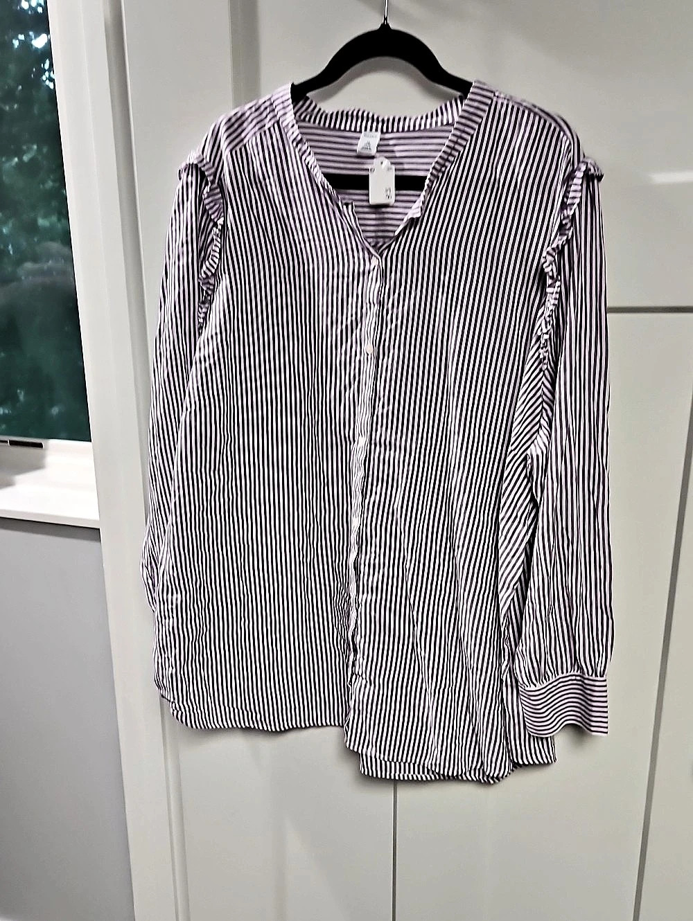 OLD NAVY Striped Blouse in Purple & White Size 3XL